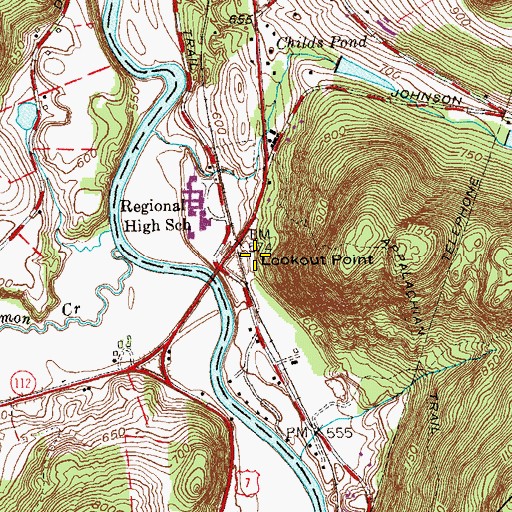 Topographic Map of Lookout Point, CT