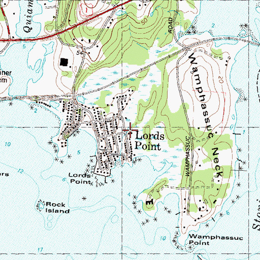 Topographic Map of Lords Point, CT