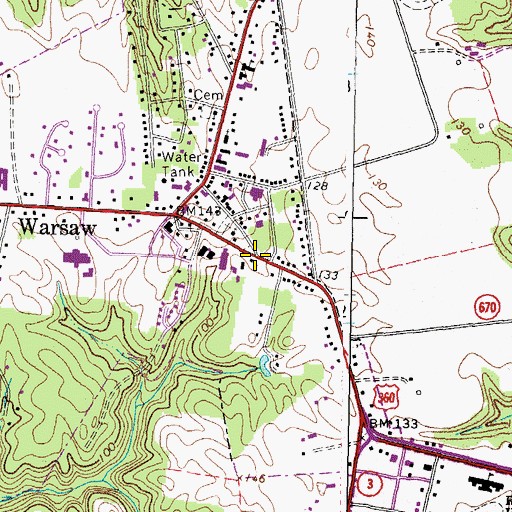 Topographic Map of Richmond County Sheriff's Office, VA