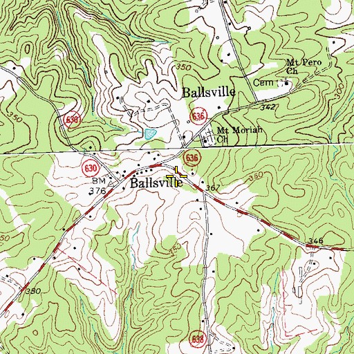 Topographic Map of Powhatan County Volunteer Rescue Squad Substation 2, VA