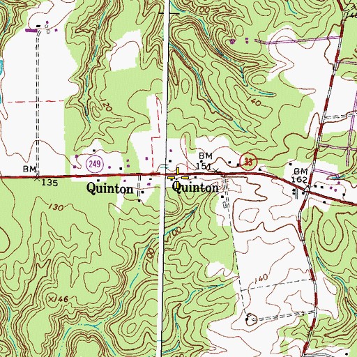 Topographic Map of New Kent Fire - Rescue Station 2 / Quinton Volunteer Fire and EMS, VA