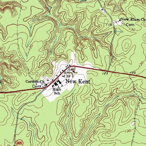 Topographic Map of New Kent County Sheriff's Office, VA