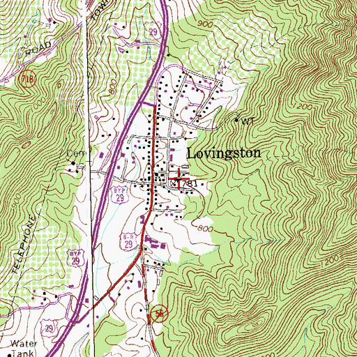 Topographic Map of Nelson County Sheriff Office, VA
