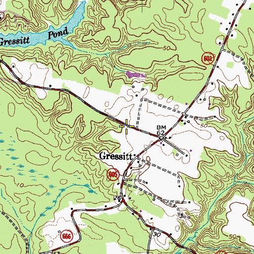 Topographic Map of Lower King and Queen Volunteer Fire Department - Grassit Station, VA