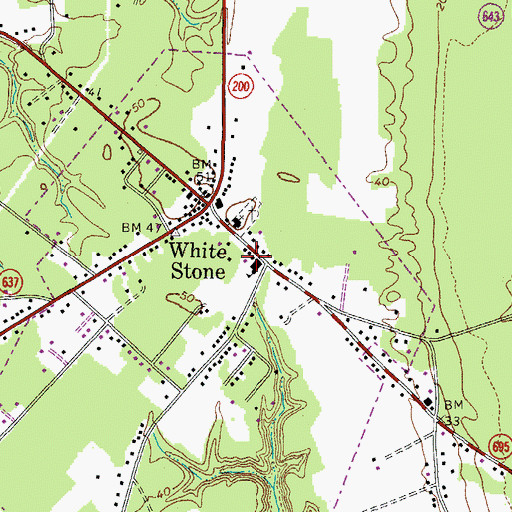 Topographic Map of White Stone Volunteer Fire Department, VA