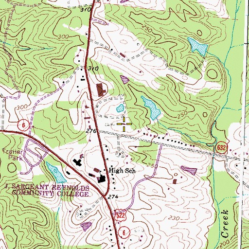Topographic Map of Goochland County Volunteer Fire and Rescue Company 5 Goochland, VA