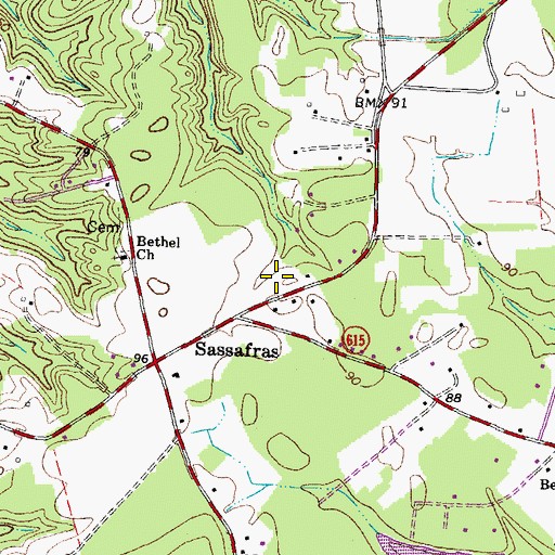Topographic Map of Gloucester Volunteer Fire and Rescue Station 6, VA