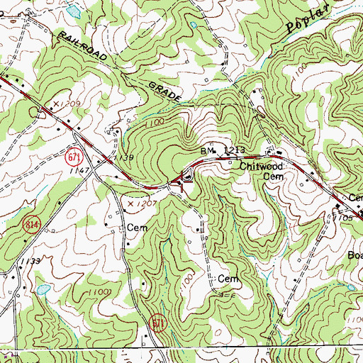 Topographic Map of Glade Hill Rescue Squad - Squad 4, VA