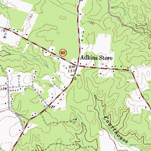 Topographic Map of Charles City Volunteer Fire Department Station 1, VA