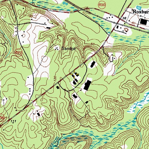 Topographic Map of Charles City Volunteer Fire Department Station 2, VA
