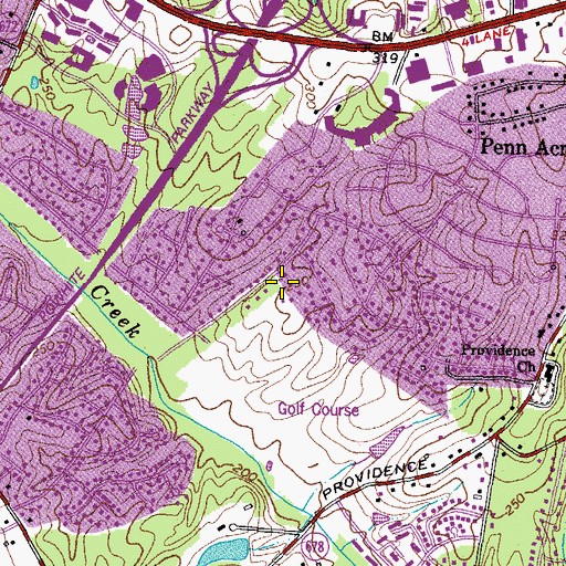Topographic Map of Charles City Volunteer Fire Department Station Number 3, VA
