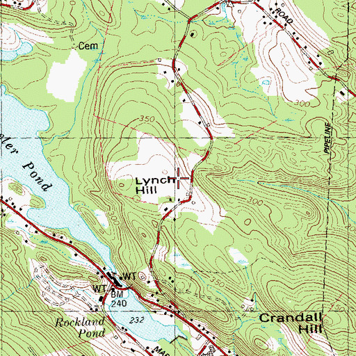 Topographic Map of Lynch Hill, CT