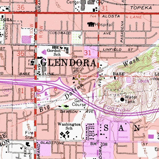 Topographic Map of Foothill Christian School, CA