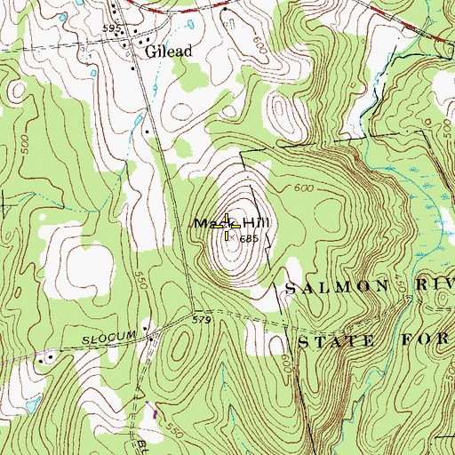 Topographic Map of Mack Hill, CT