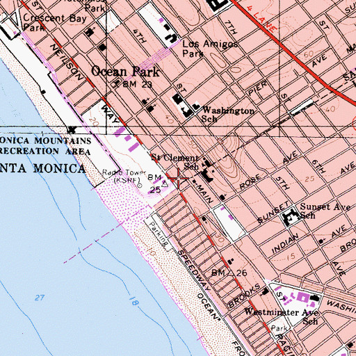 Topographic Map of Marina Baptist Church, CA