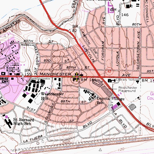 Topographic Map of Congregational Church of the Messiah, CA