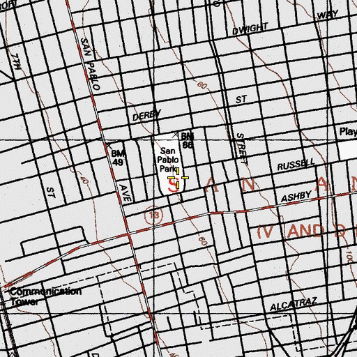 Topographic Map of San Pablo Center, CA
