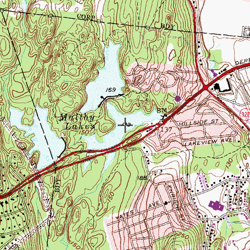 Topographic Map of Maltby Lake, CT