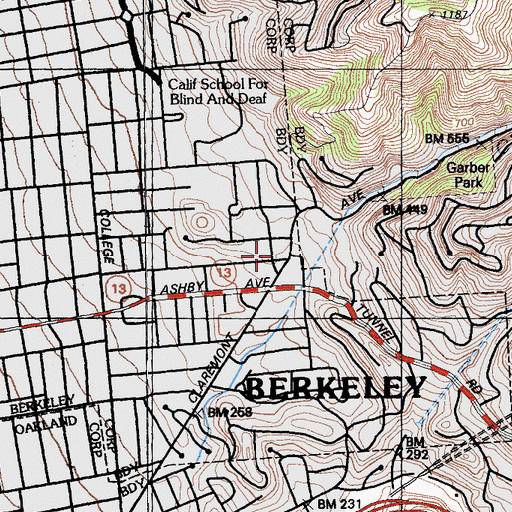 Topographic Map of Saint Clements Church, CA