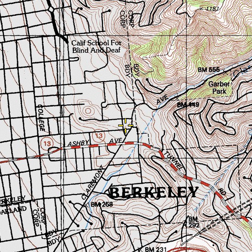 Topographic Map of Saint Clements Church, CA