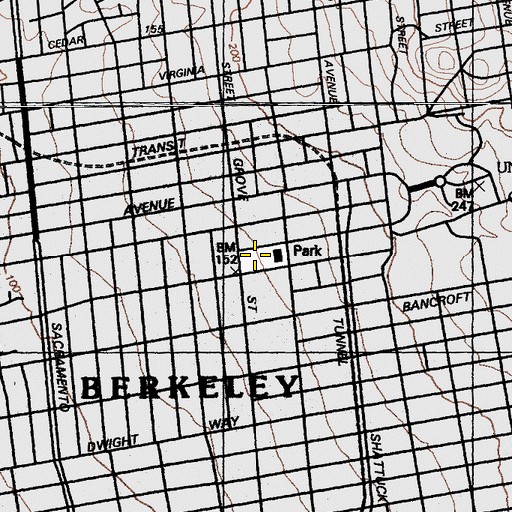 Topographic Map of Civic Center Park, CA