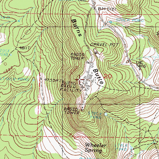 Topographic Map of Burns Air Force Station (historical), OR