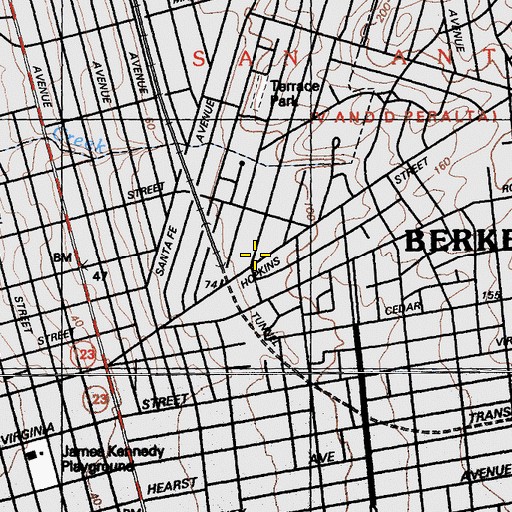 Topographic Map of Westbrae Church, CA