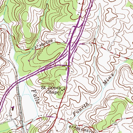 Topographic Map of Baltimore County Fire Department Station 60 Parkton, MD
