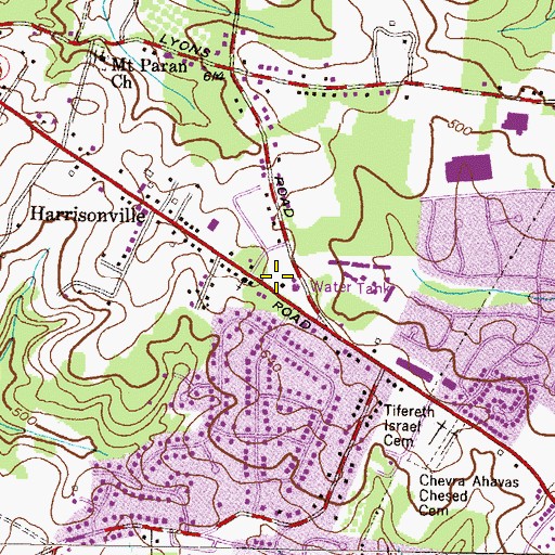 Topographic Map of Liberty Road Volunteer Fire Company Station 46, MD