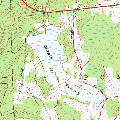 Topographic Map of Maple Swamp, CT