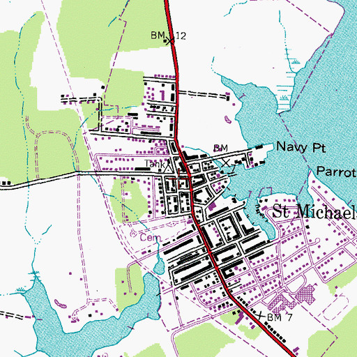 Topographic Map of Saint Michaels Police Department, MD