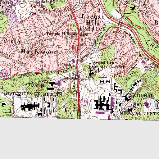 Topographic Map of National Navel Medical Center Fire Department Station 50, MD