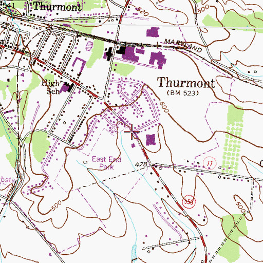 Topographic Map of Thurmont Police Department, MD