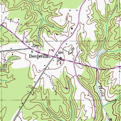 Topographic Map of Dentsville Emergency Medical Services, MD
