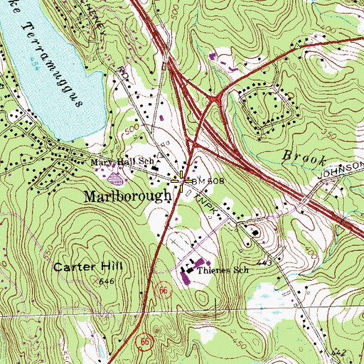 Topographic Map of Marlborough, CT