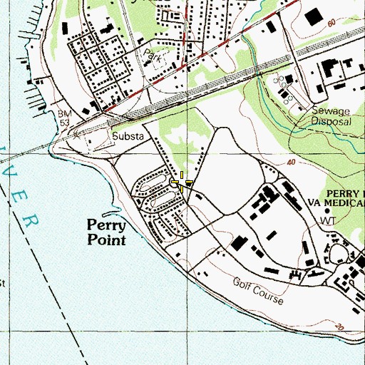 Topographic Map of Department of Veterans Affairs Perry Point Fire Department, MD