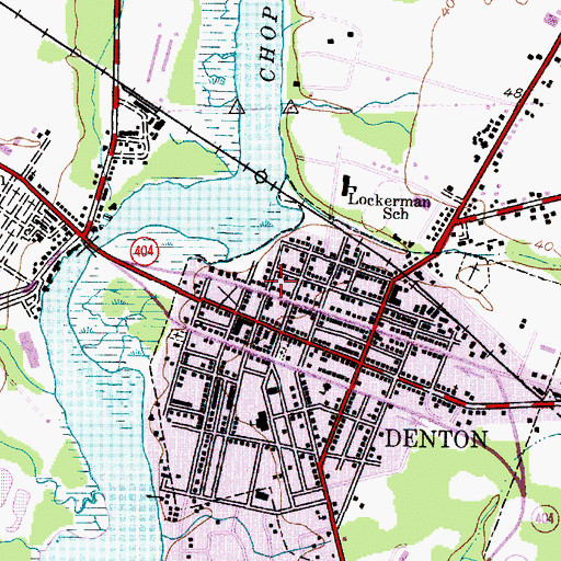 Topographic Map of Denton Police Department, MD