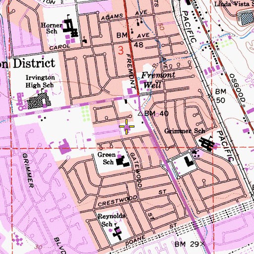 Topographic Map of Church of Jesus Christ of Latter Day Saints, CA