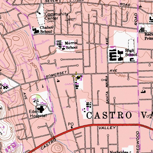 Topographic Map of Our Lady of Grace Church, CA