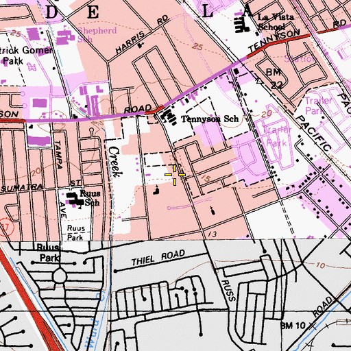 Topographic Map of Kingdom Hall of Jehovahs Witnesses, CA