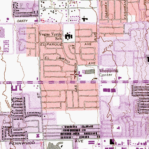 Topographic Map of Community College of Southern Nevada Sahara West Center, NV
