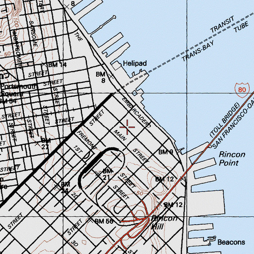 Topographic Map of Rincon Finance Center Post Office, CA