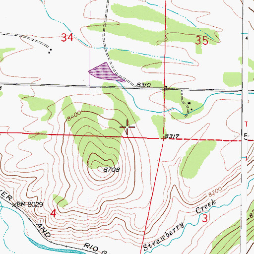 Topographic Map of Granby Cemetery, CO