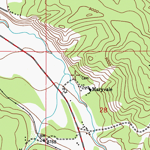 Topographic Map of Cozens Ranch Cemetery, CO