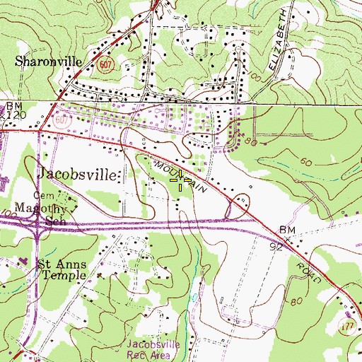 Topographic Map of Pasadena Post Office, MD