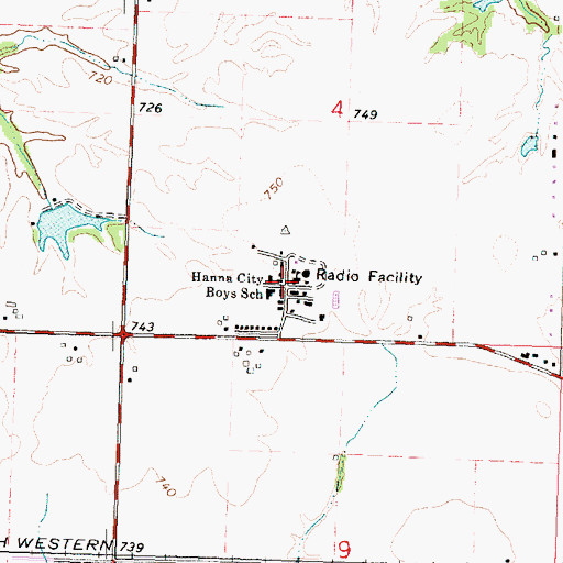 Topographic Map of Hanna City Air Force Station (historical), IL