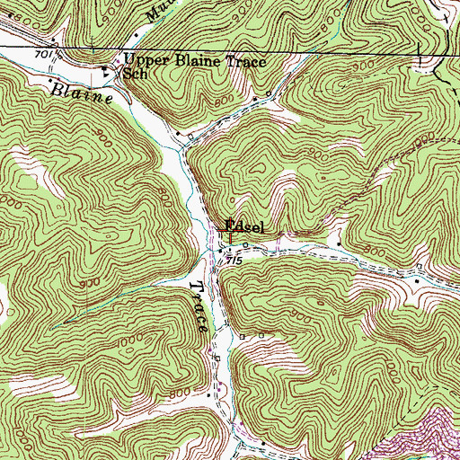 Topographic Map of Blaines Trace (historical), KY