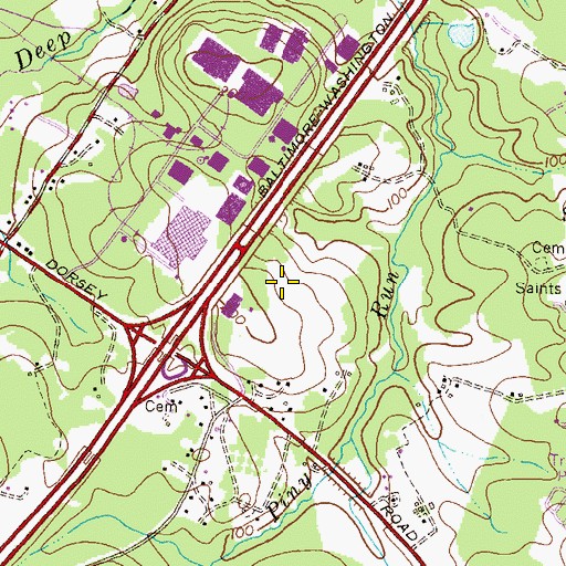 Topographic Map of Hillside Business Park, MD