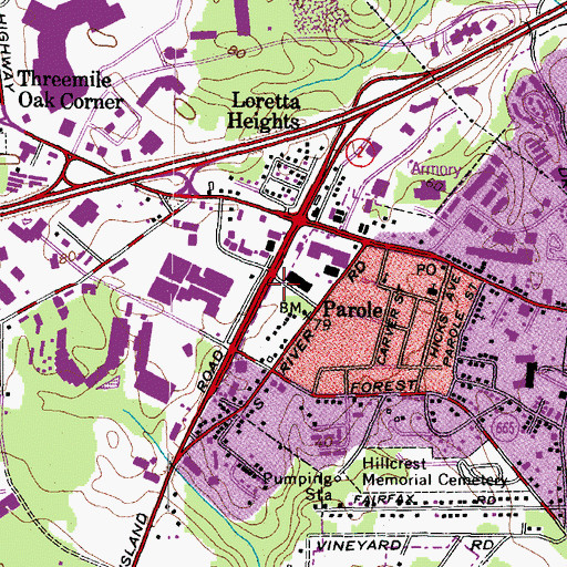 Topographic Map of Value City Shopping Center, MD