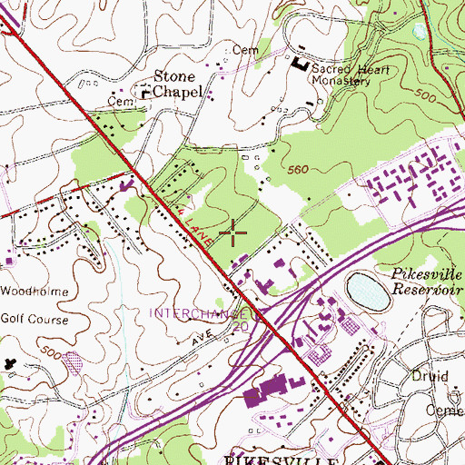 Topographic Map of Festival At Woodholme Shopping Center, MD